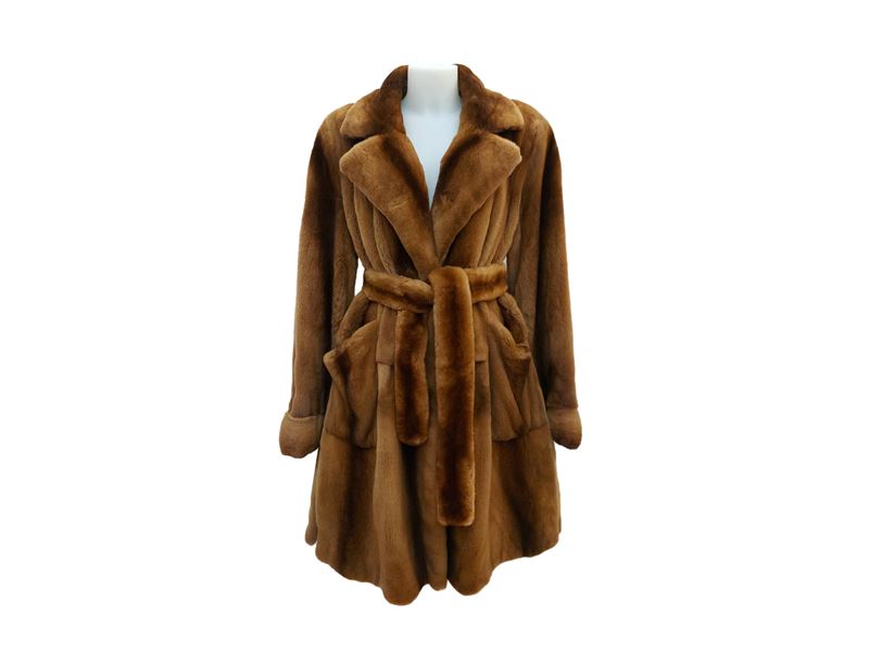 Cappotto in Pelliccia di Castoro Color Caramello