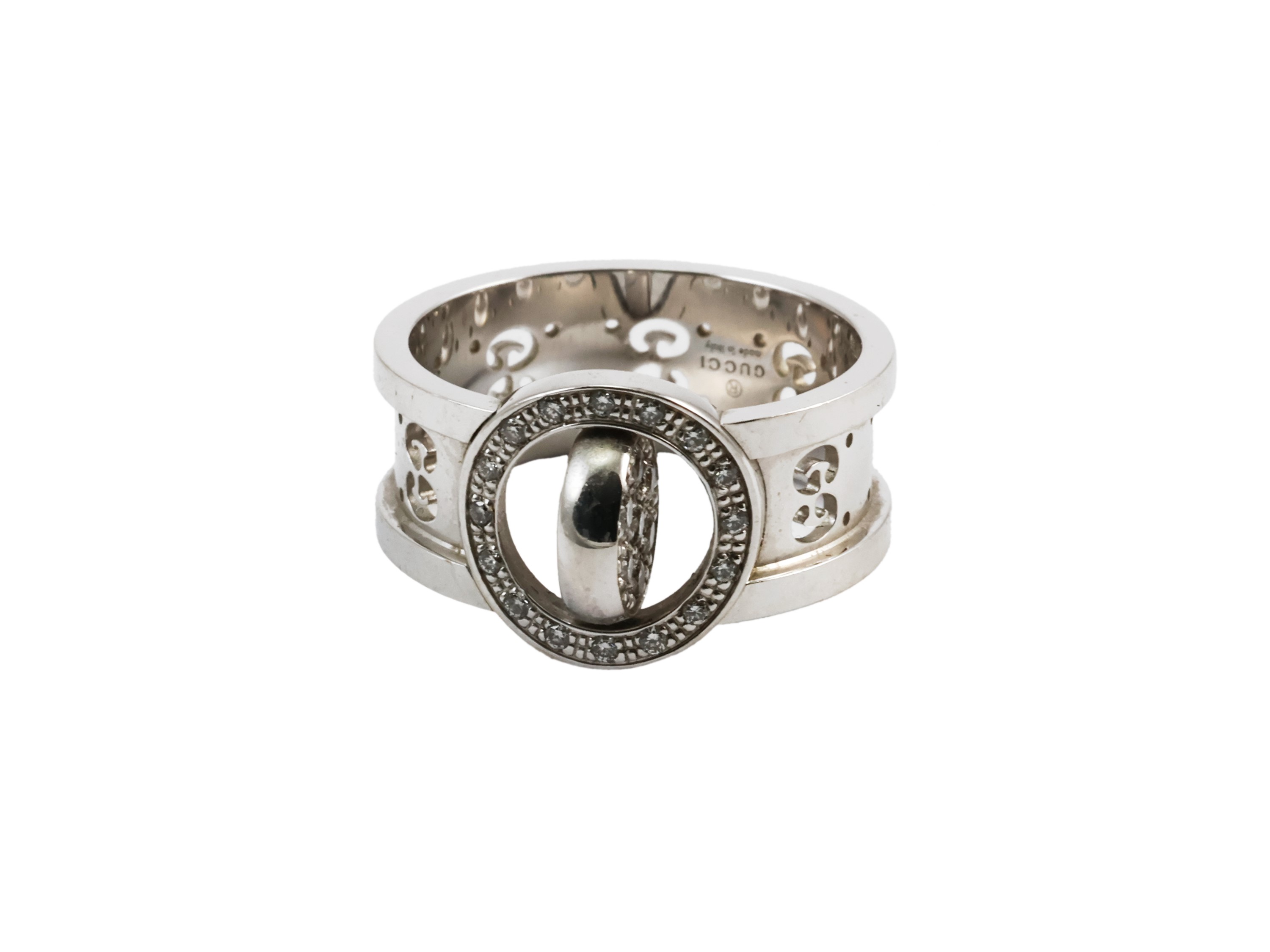 Anello Gucci Icon Twirl in Oro Bianco con Diamanti