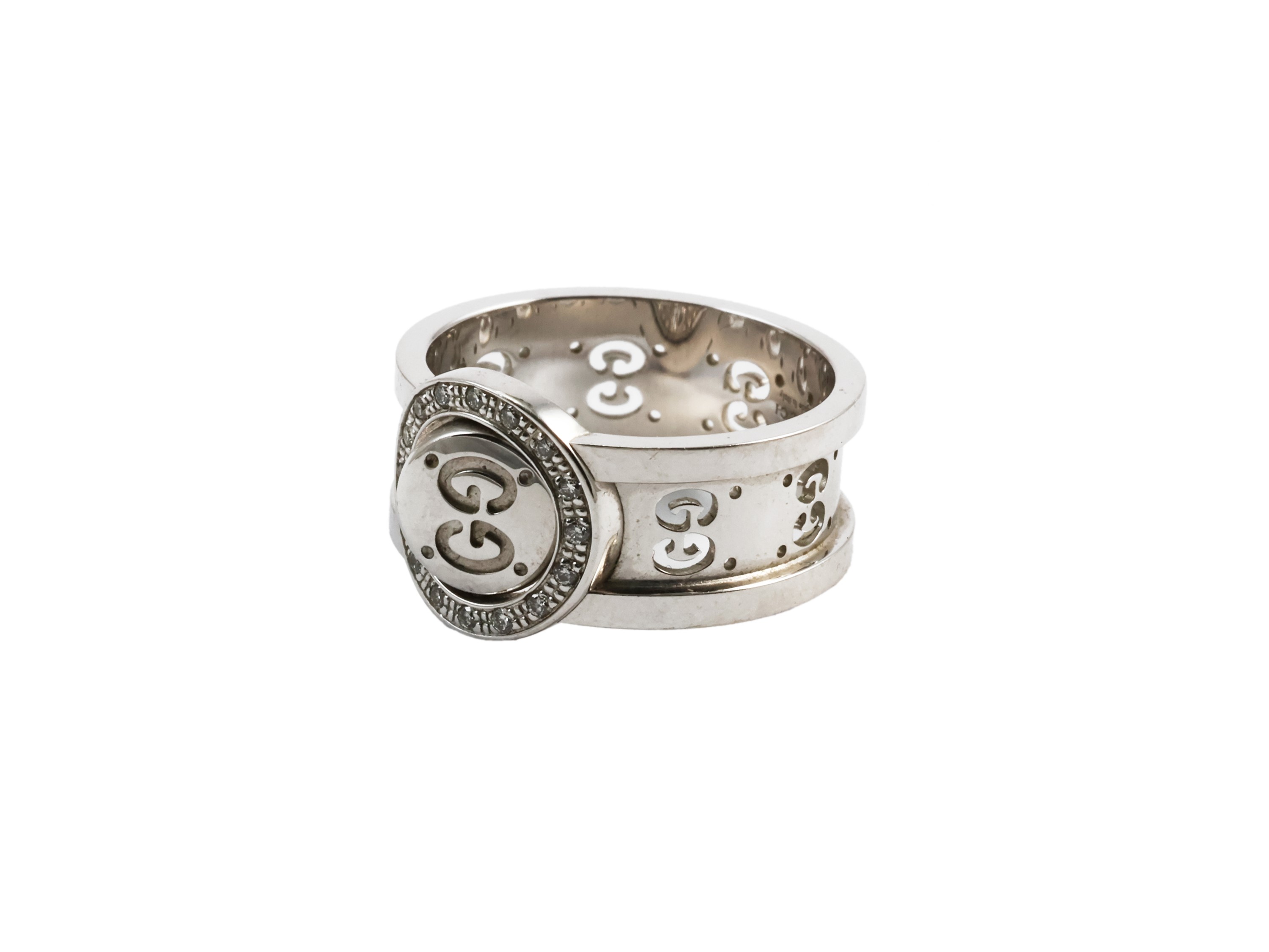 Anello Gucci Icon Twirl in Oro Bianco con Diamanti