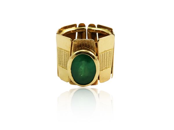 Enzo Pazzagli  yellow gold ring with emerald