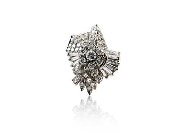 White gold ring with diamonds
