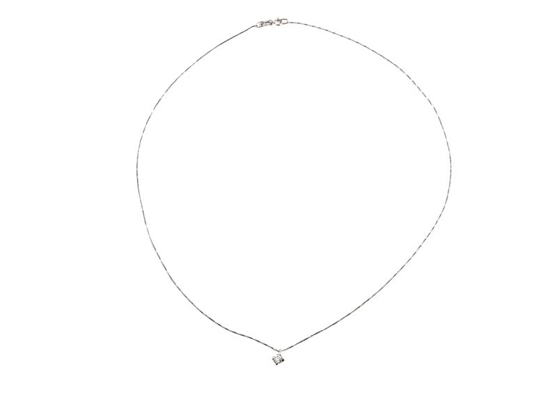 Catenina Punto Luce in Oro Bianco con Diamante