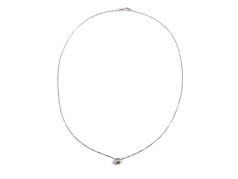 Catenina Punto Luce in Oro Bianco con Diamante
