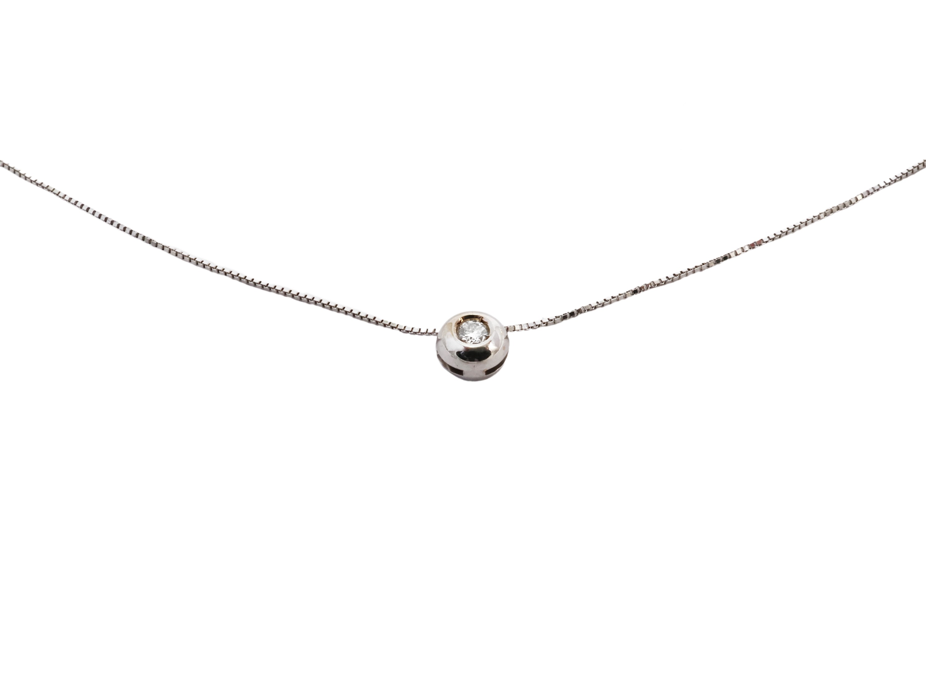 Catenina Punto Luce in Oro Bianco con Diamante