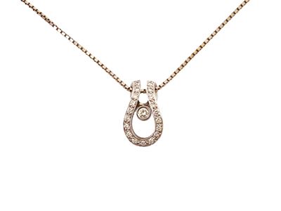 Collanina in Oro Bianco con Diamanti