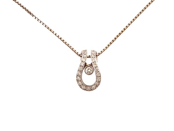 White gold necklace with diamonds