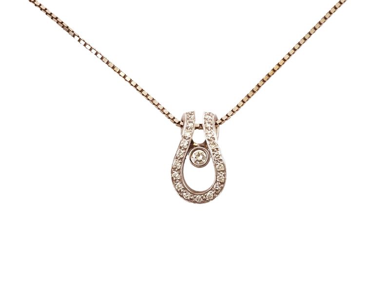 Collanina in Oro Bianco con Diamanti