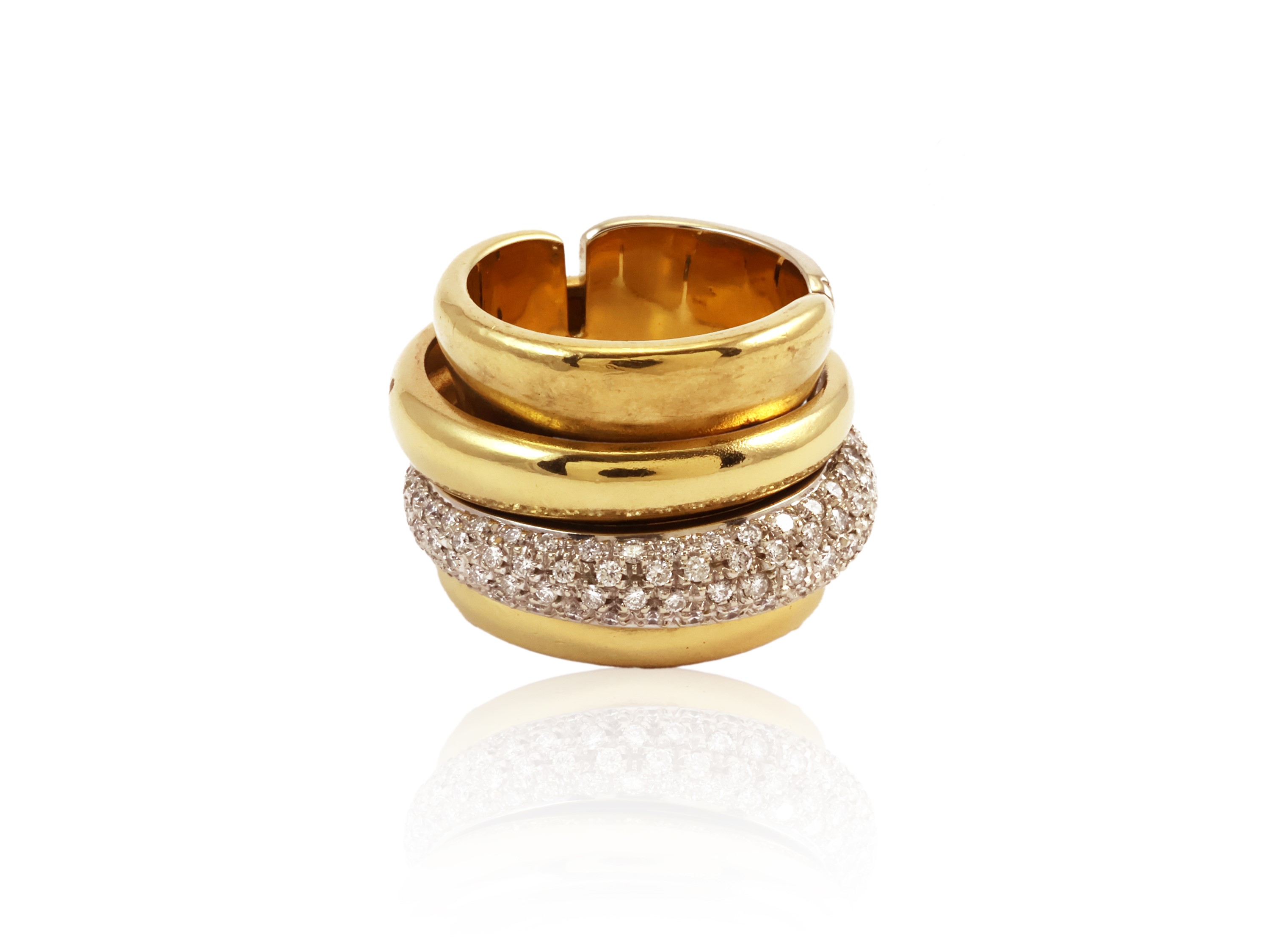 Anello Pomellato Gioco in Oro Bianco e Giallo con Diamanti