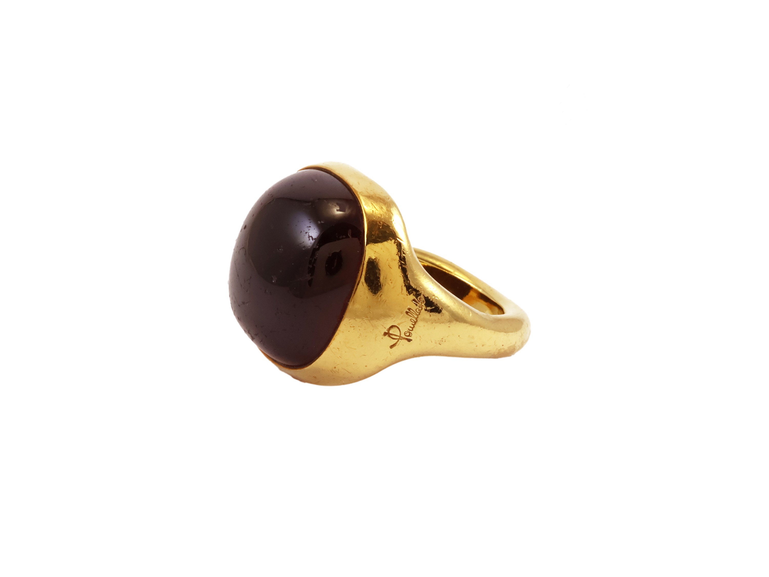 Anello Pomellato Ori Barbari in Oro Giallo con Granato Cabochon