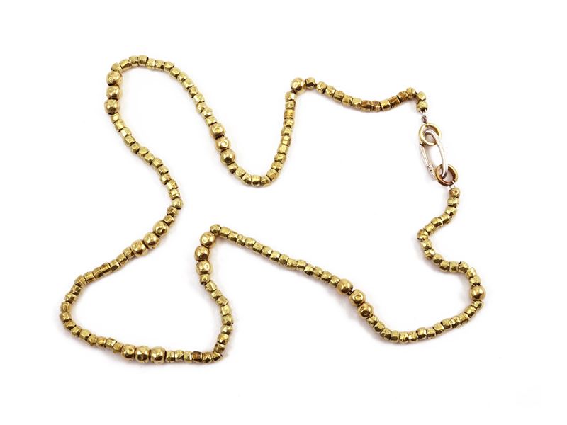 Collana in Argento con Pepite in Oro Giallo Firmate Dodo