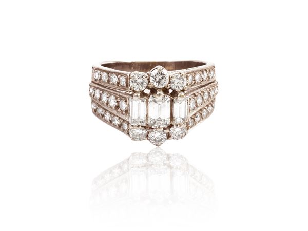 White gold ring with diamonds