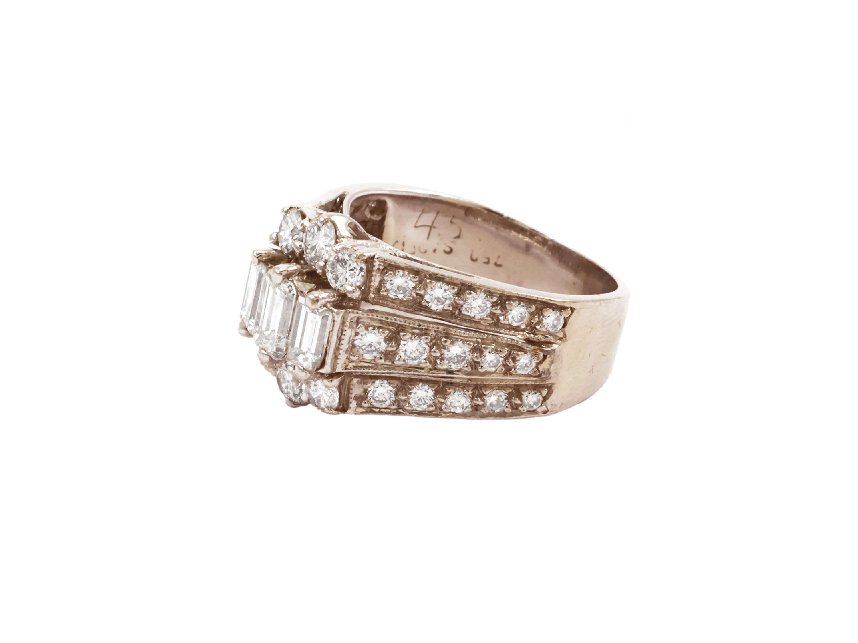 Anello da Mignolo in Oro Bianco con Diamanti
