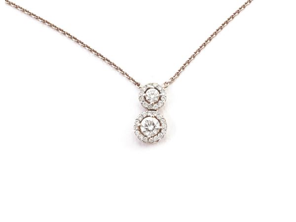 White gold solitaire necklace with diamonds
