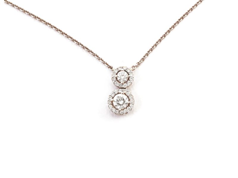 Collana Punto Luce in Oro Bianco con Diamanti