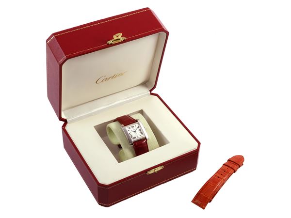 Cartier Tank Française watch in white gold case