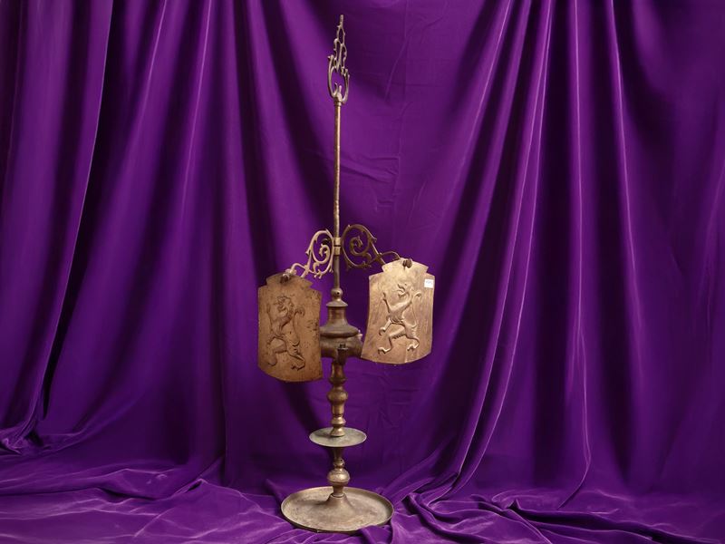 Lucerna fiorentina da terra in ottone