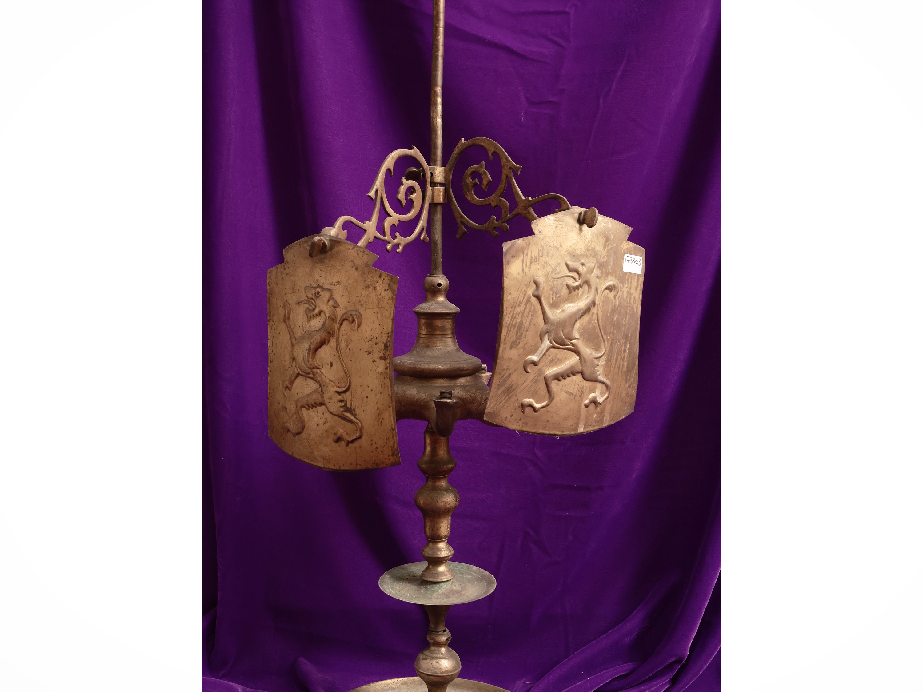 Lucerna fiorentina da terra in ottone