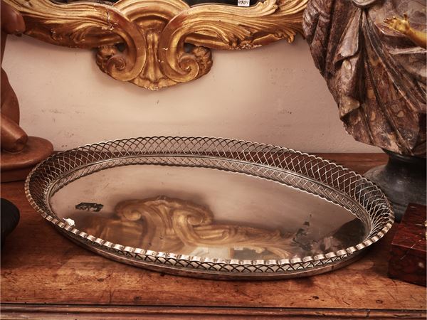 Important silver tray, Vincenzo Scheggi Florence