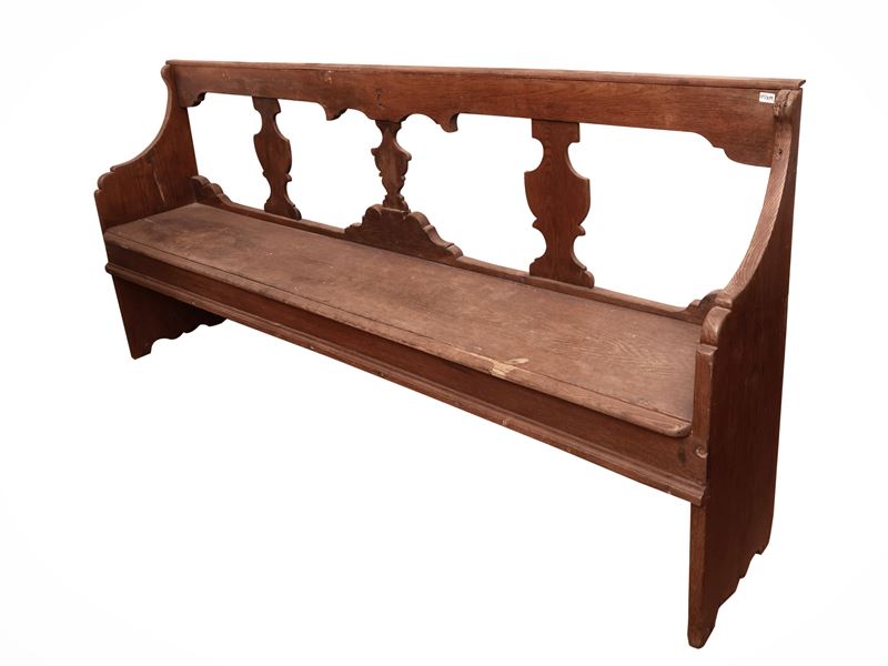 Panca rustica da parete in castagno