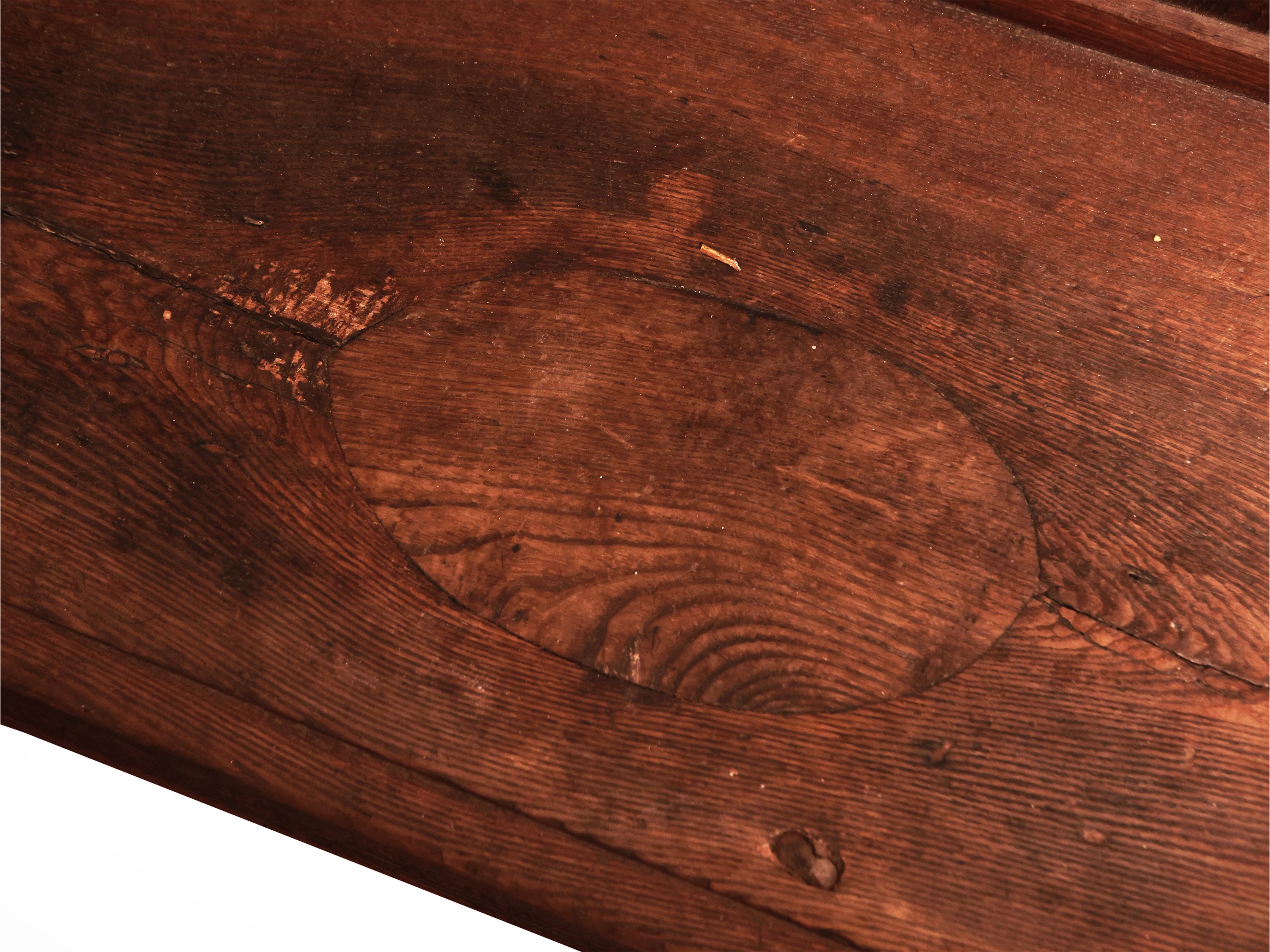 Panca rustica da parete in castagno