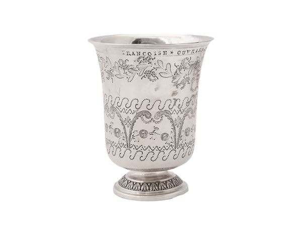 Collectible glass in 950/1000 silver