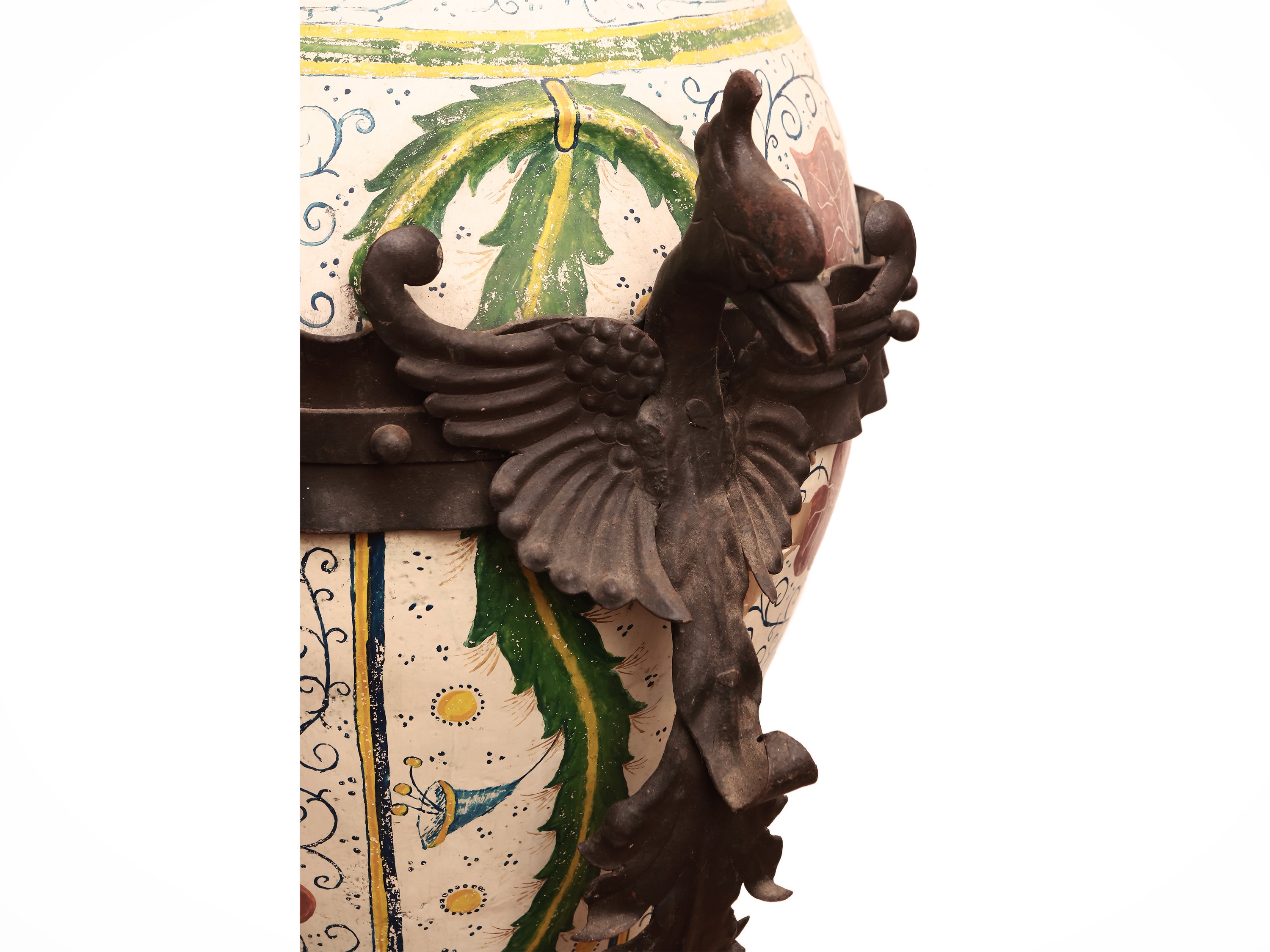 Grande Orcio in Terracotta Dipinto in Policromia