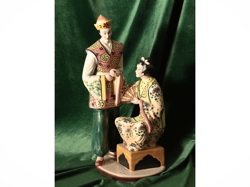 Gruppo in ceramica smaltata