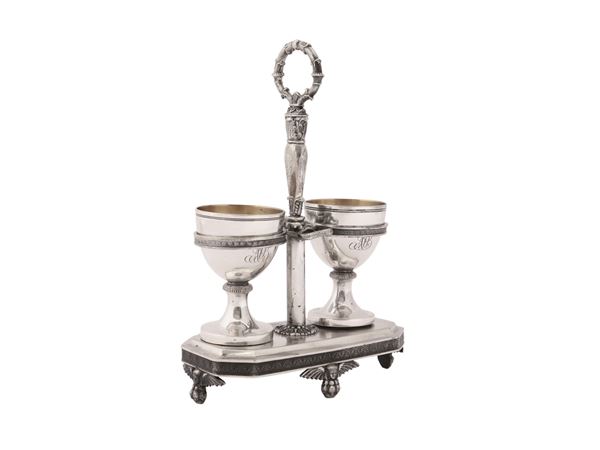 Set per uova alla coque in argento