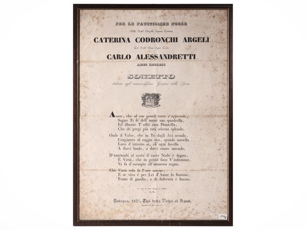 Editto di Maria Luigia d'Austria - Sonetto per Nozze