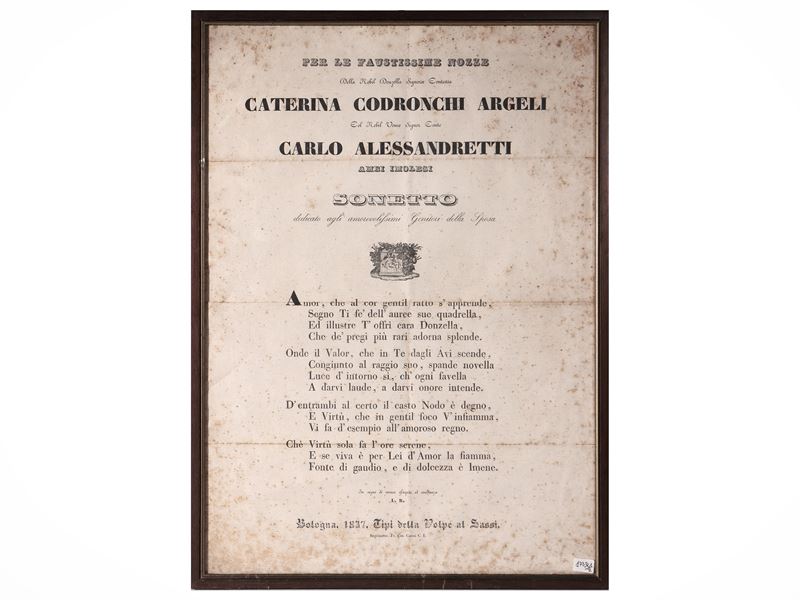 Editto di Maria Luigia d'Austria - Sonetto per Nozze