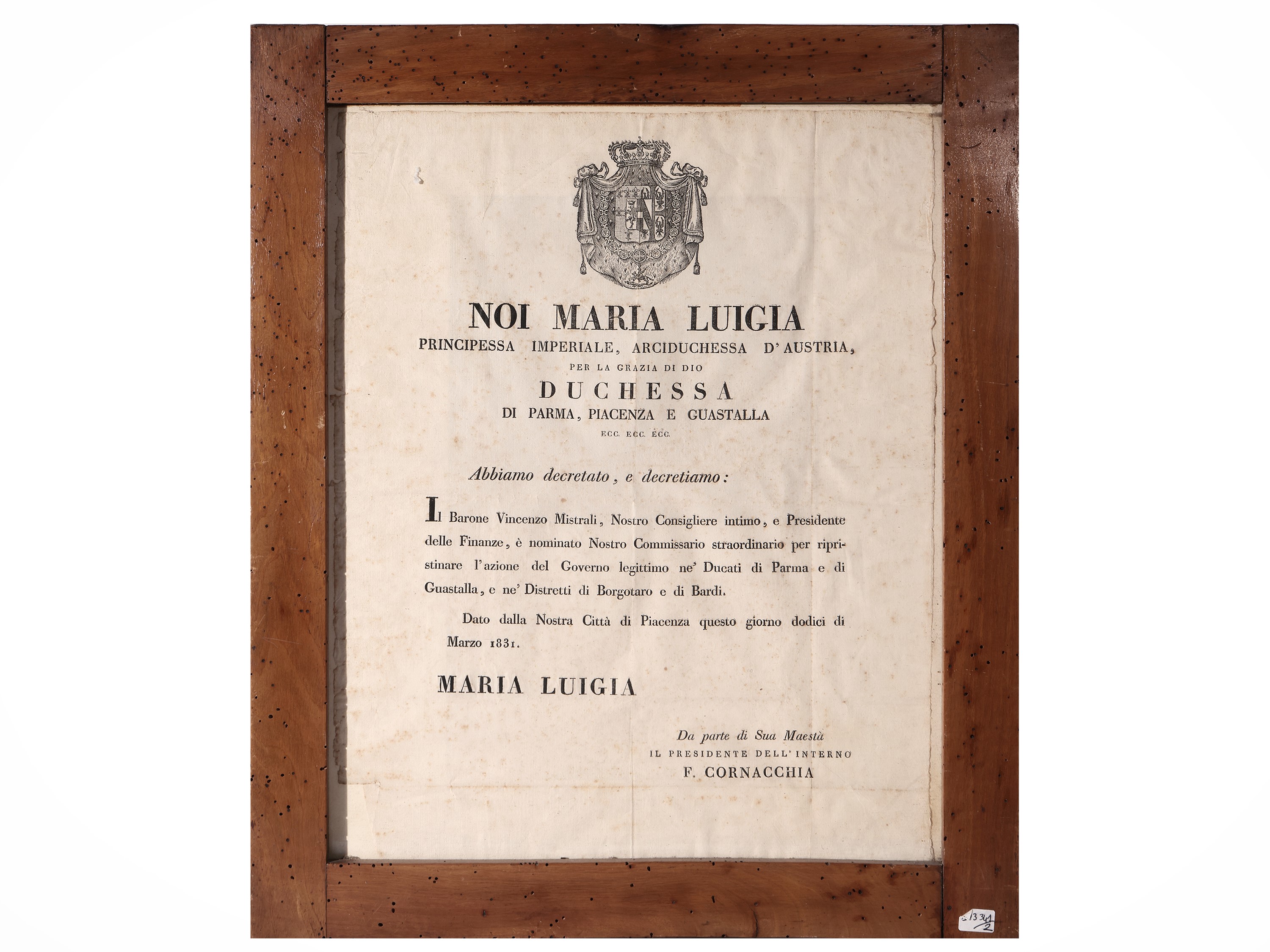 Editto di Maria Luigia d'Austria - Sonetto per Nozze