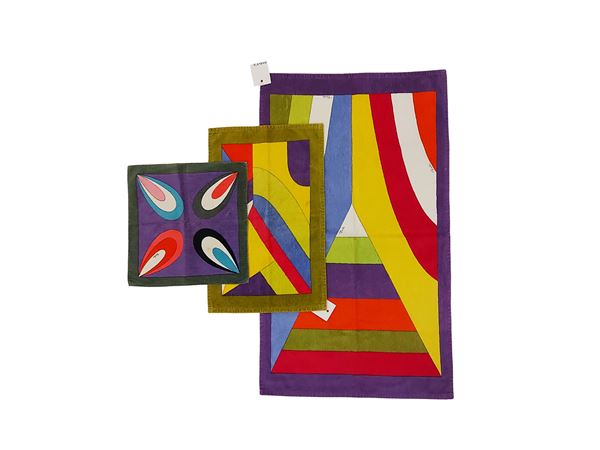 Emilio Pucci - Tre di asciugamani fantasia in ciniglia
