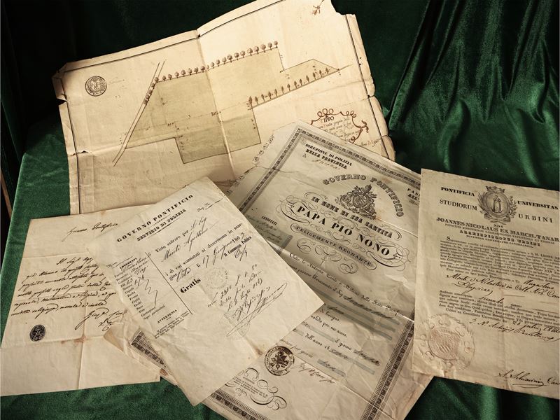 Quattro documenti pontifici ed un Cabreo manoscritto datato 1752