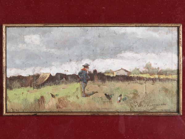 Gino Tommasi - Countryside with figure