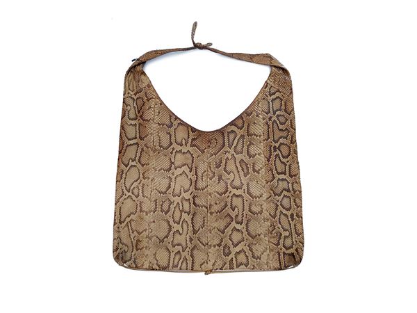 Borsa a spalla in pitone naturale