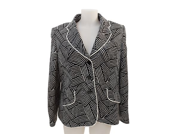 Barbara Kessels - Wool jacket and white and black silk