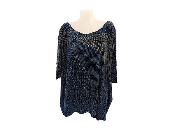 Versace - Viscose shirt in the tones of blue