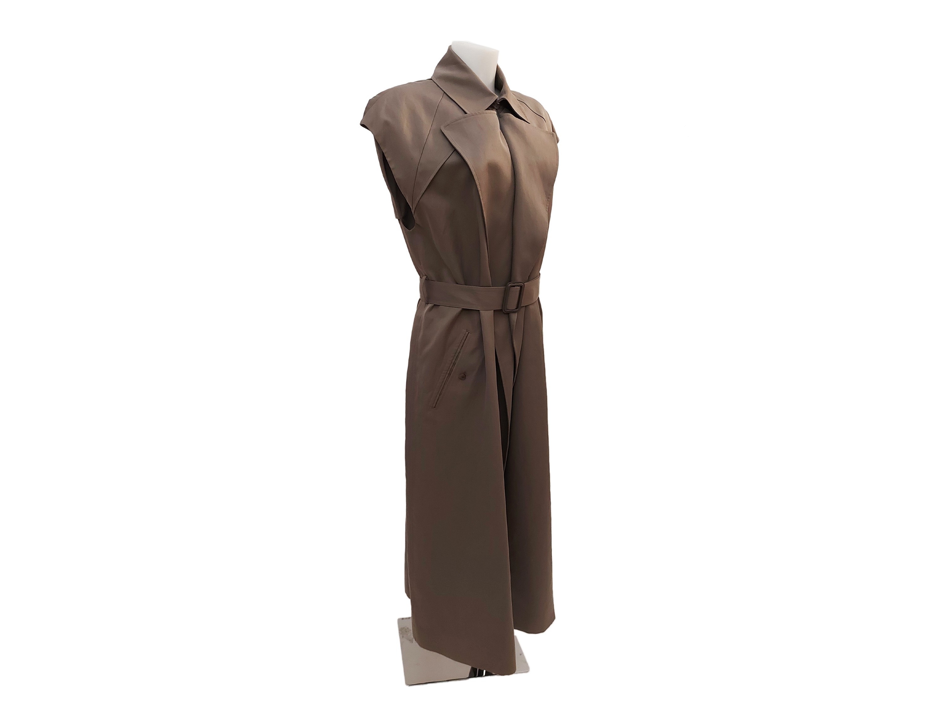 Helmut Lang - Trench smanicato in cotone tortora