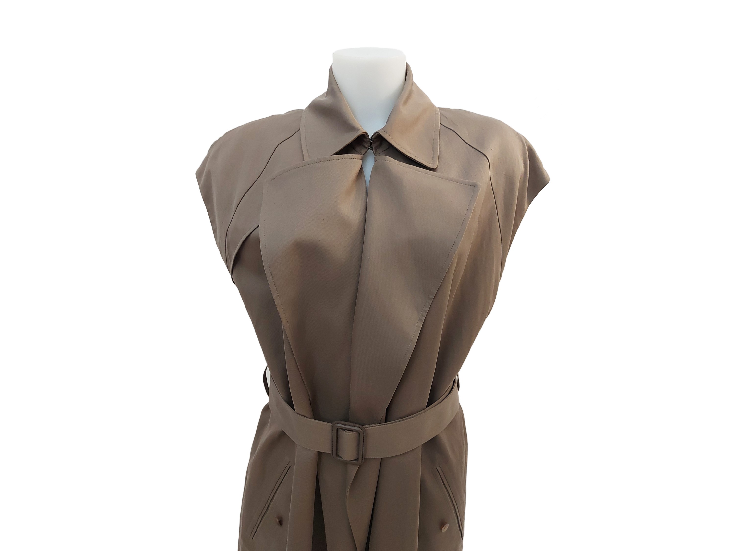 Helmut Lang - Trench smanicato in cotone tortora