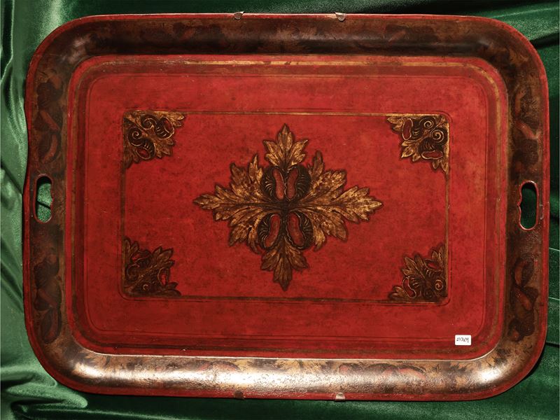 Grande vassoio in tole laccata