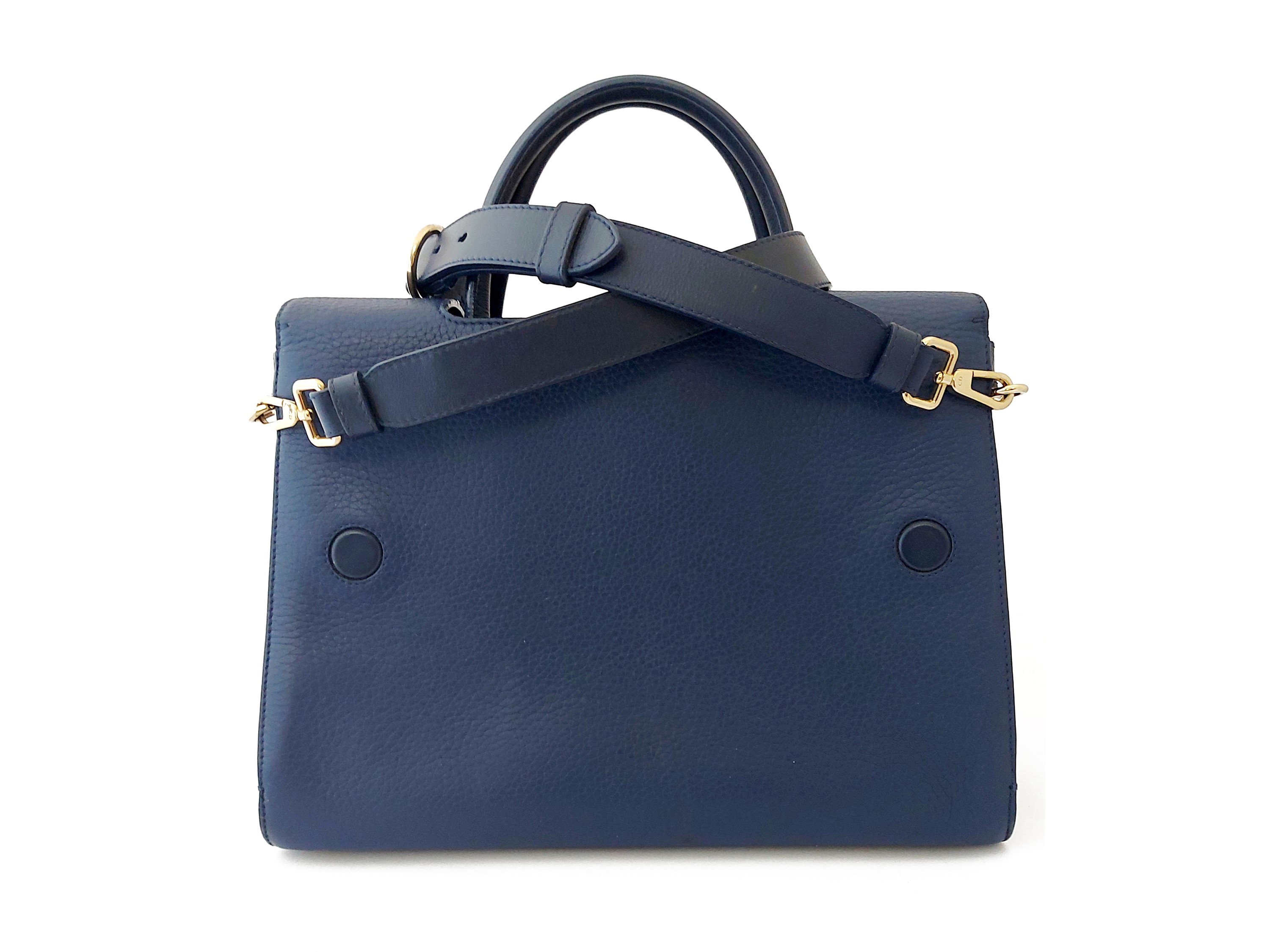 Christian Dior - Borsa Diorever in pelle blu navy