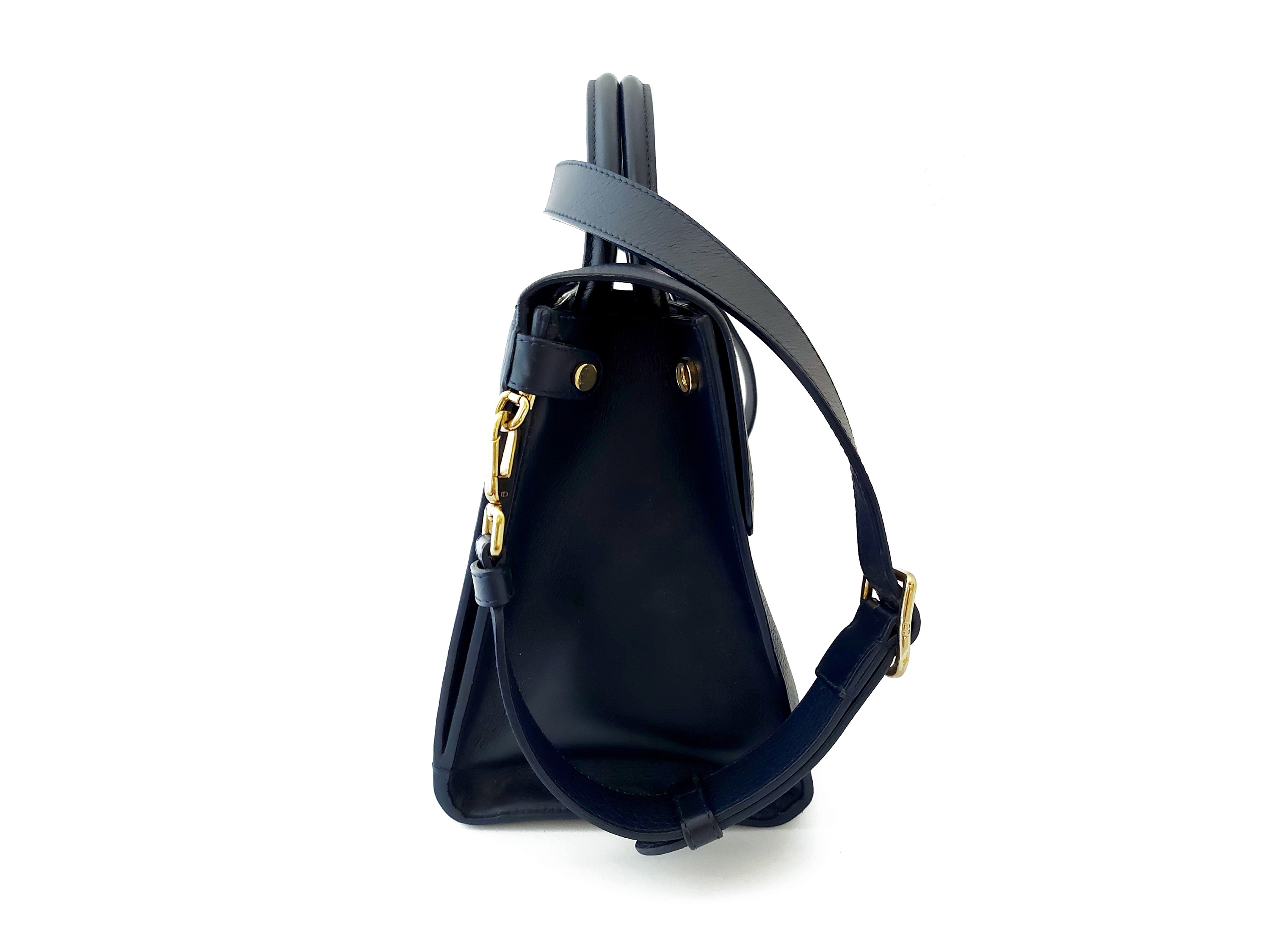Christian Dior - Borsa Diorever in pelle blu navy