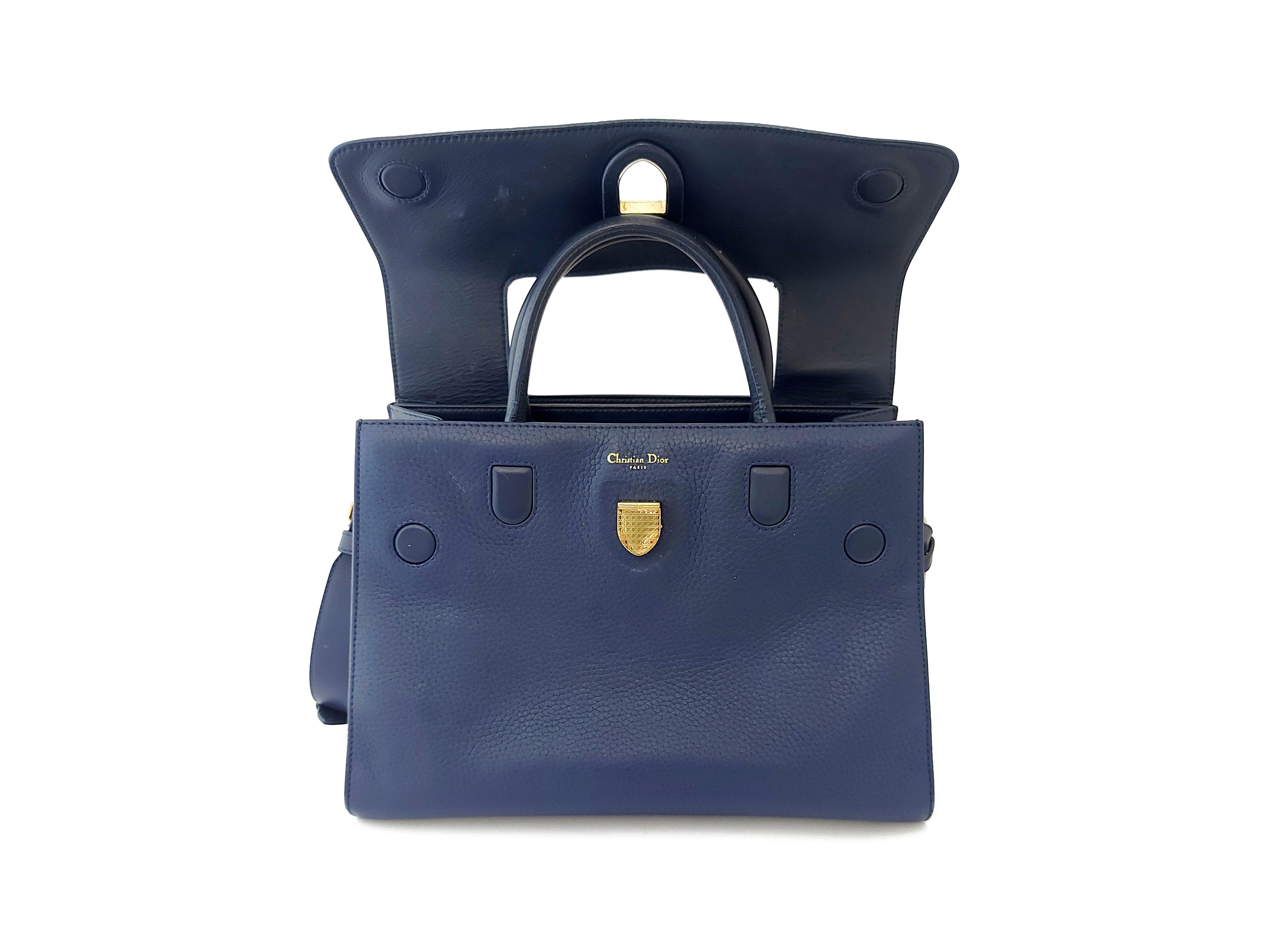 Christian Dior - Borsa Diorever in pelle blu navy