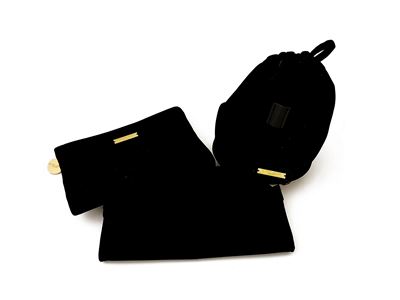 Tre Trousse Toilette in Velluto Nero, Giorgio Armani Parfums