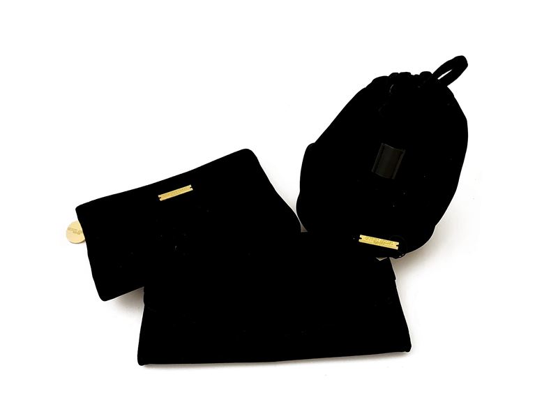 Tre Trousse Toilette in Velluto Nero, Giorgio Armani Parfums