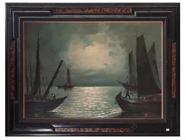 Aroldo Pratesi - Effetti di luna durante la pesca