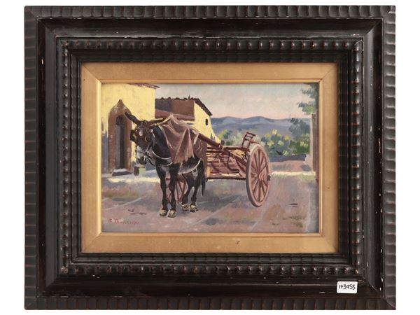 Alfredo Bonciani - Donkey with Calesse