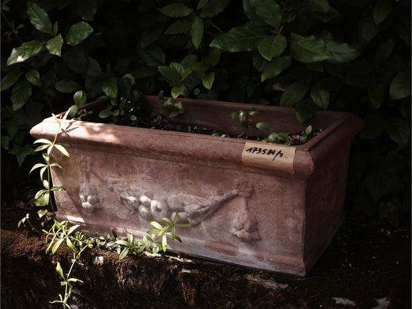 Tre vasi a cassetta in terracotta di Galestro