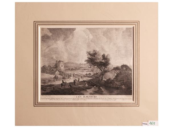 Jean Moyreau - Les baigneurs 1737 (da Philips Wouwerman)