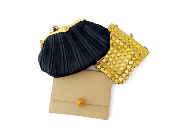 Lot of three evening handbags